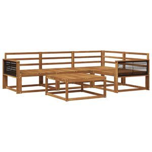 vidaXL Utomhussoffset 5 pcs Naturlig Massivt Akaciatr&auml;