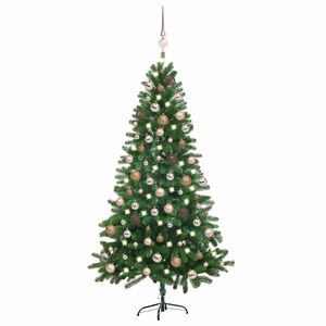 vidaXL Belyst plastgran med kulor 180 cm gr&ouml;n