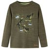 T-shirt med l&aring;nga &auml;rmar f&ouml;r barn khaki melange 104