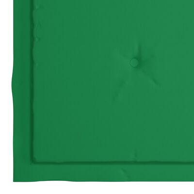 vidaXL Matstolar 6 st med dynor grön massiv teak