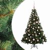vidaXL Konstgjord julgran med kulor 120 cm 150 LED-lampor Varmvit