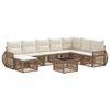vidaXL Tr&auml;dg&aring;rdsoffset 9 pcs Beige och kr&auml;mvit konstrotting