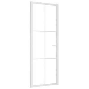 vidaXL Innerd&ouml;rr 76x201,5 cm vit ESG-glas och aluminium