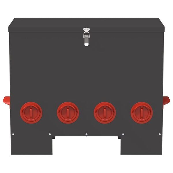 vidaXL Hönsfodertråg Svart 60.5 x 29 x 51 cm Kallvalsat Stål