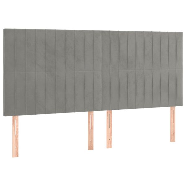 vidaXL S&auml;nggavel ljusgr&aring; 200x5x118/128 cm sammet