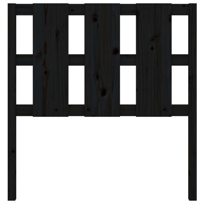 vidaXL Sänggavel svart 105,5x4x100 cm massiv furu