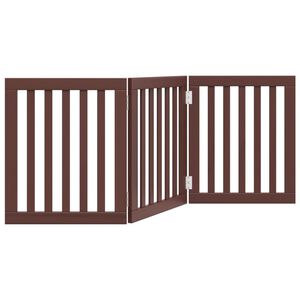vidaXL Hundgrind hopf&auml;llbar 3 paneler brun 150 cm poppel