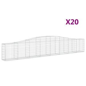 vidaXL Gabioner b&aring;gformade 20 st 400x30x60/80 cm galvaniserat j&auml;rn