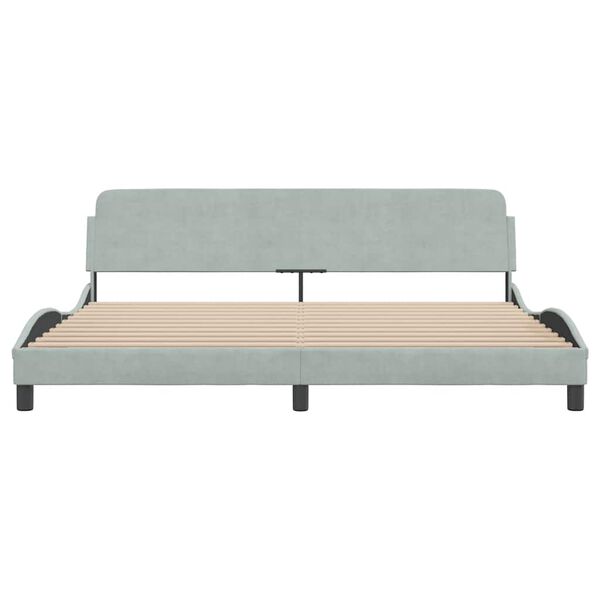 vidaXL Bed Frame "Dover" Light Grey 200x200 cm Velvet