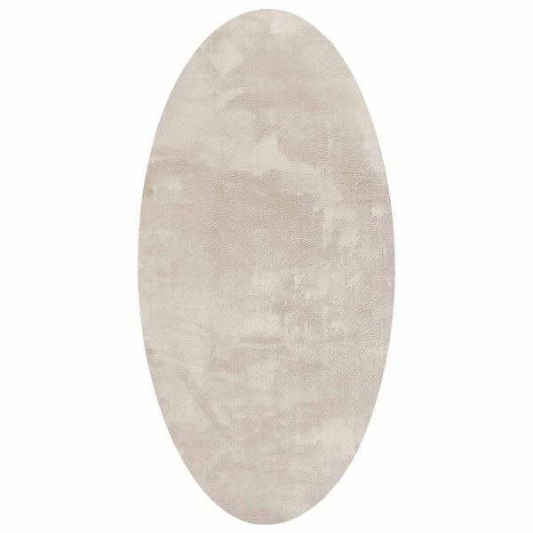 vidaXL Omr&aring;desmattor Oval HUARTE Beige 150 x 80 cm 100% Polyester