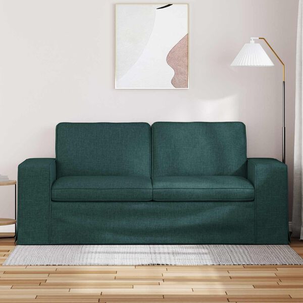 vidaXL Soffa 140cm M&ouml;rkgr&ouml;n Metall