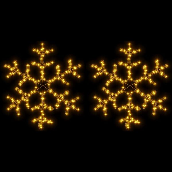 vidaXL Sn&ouml;flinga ljusslinga med LED 2 st varmvit 59x59 cm