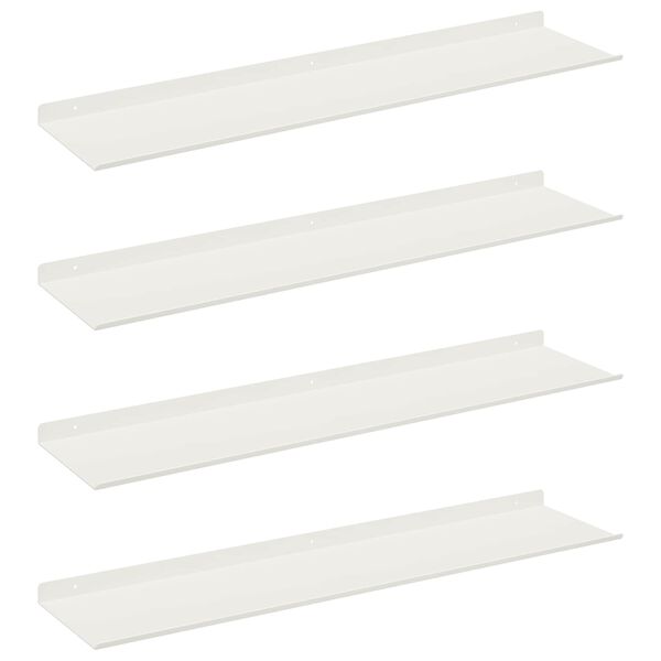 vidaXL Flytande hylla V&auml;ggmonterad 4 pcs Vit 80 x 18 x 2,5 cm St&aring;l