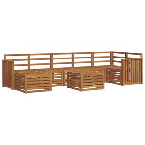 vidaXL Utomhussoffset 8 pcs Naturf&auml;rg Massivt Akaciatr&auml;