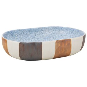 vidaXL Handfat flerf&auml;rgad oval 59x40x14 cm keramik