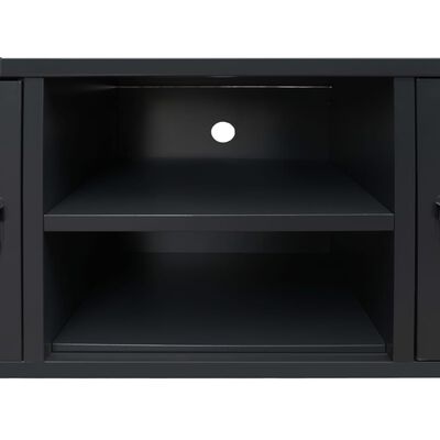 vidaXL TV-bänk industriell stil metall 120x35x48 cm svart