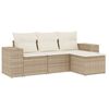 vidaXL Soffgrupp f&ouml;r tr&auml;dg&aring;rd med dynor 4 delar beige konstrotting