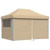 vidaXL Pop-Up hopf&auml;llbart partyt&auml;lt med 4 sidov&auml;ggar beige