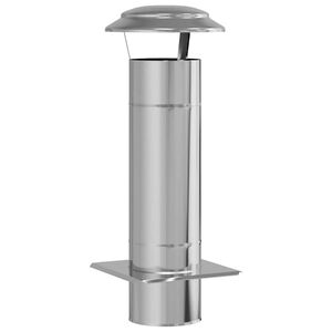 vidaXL Skorstensextension Silver 25 x 25 x 65 cm Rostfritt st&aring;l