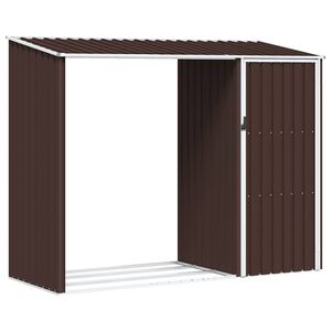 vidaXL Vedskjul brun 245x98x159 cm galvaniserat st&aring;l