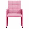 vidaXL Matstolar med hjul med hjul 2 pcs Rosa 58 x 65 x 94 cm tyg