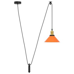 vidaXL Taklampa h&ouml;jdjusterbar E27 glans orange &Oslash; 22 cm metall