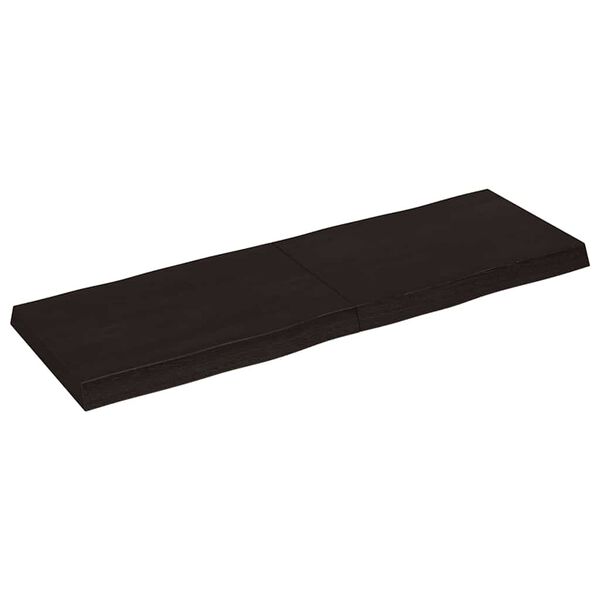 vidaXL Bordsskiva m&ouml;rkbrun 120x40x(2-6) cm massivt tr&auml; levande kant
