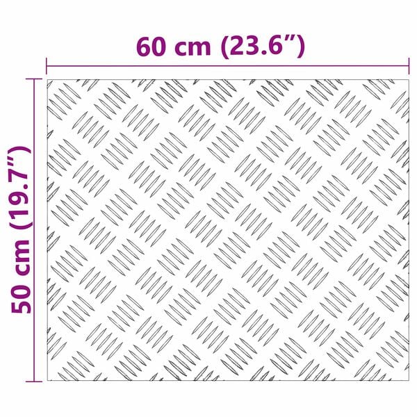 vidaXL Trappsteg Rektangul&auml;r 4 pcs Silver 60 x 50 cm Aluminium