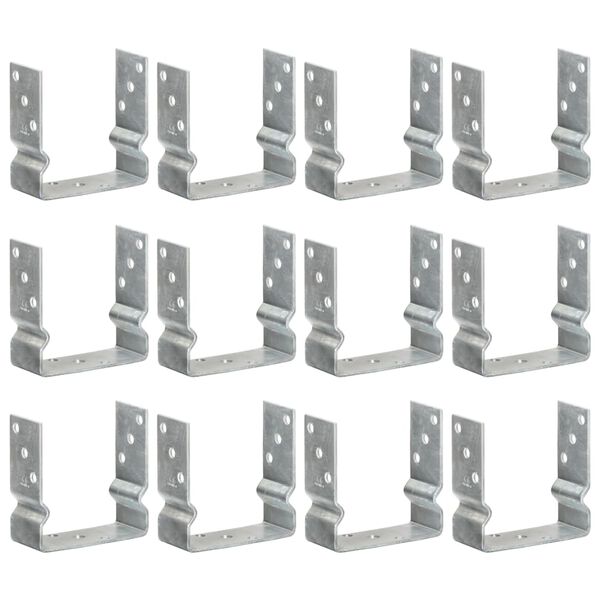 vidaXL St&auml;ngselankare 12 st silver 14x6x15 cm galvaniserat st&aring;l