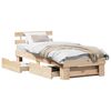 vidaXL S&auml;ngram med huvudgavel Naturf&auml;rg 75 x 190 cm Massiv furu