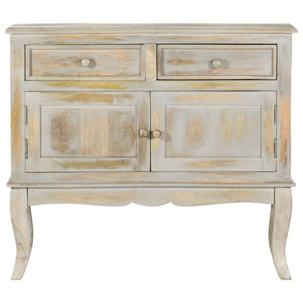 vidaXL Sk&auml;nk gr&aring; 80x35x70 cm massivt mangotr&auml;