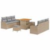 vidaXL Tr&auml;dg&aring;rdsoffset 9 st 8-Antal sittplatser Beige och Ljusgr&aring;