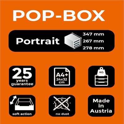 Exacompta Dokumentfack set Pop-Box med 4 lådor svart