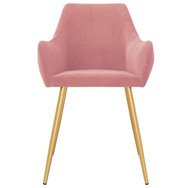 vidaXL Matstolar 2 st rosa sammet
