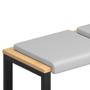 vidaXL B&auml;nk kudde 2 st Texturerad Sammet Ljusgr&aring; Djup 35 cm