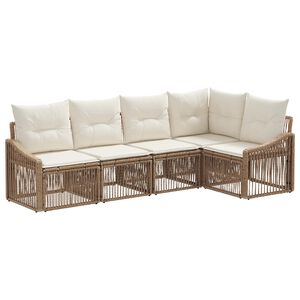 vidaXL Tr&auml;dg&aring;rdsoffset 5 st Beige konstrotting