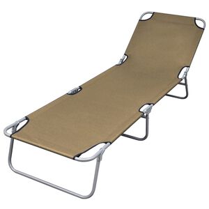 vidaXL Sols&auml;ng med justerbart ryggst&ouml;d hopf&auml;llbar taupe