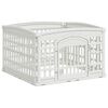 vidaXL 4-delad Hundlekhage 88 x 88 x 56 cm Plast Vit Hopf&auml;llbar