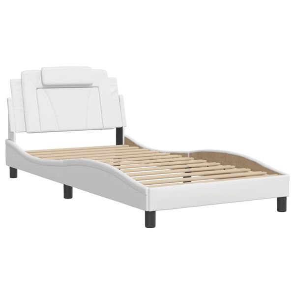 vidaXL Bed Frame "Viana" with LED without Mattress White 100x203 cm