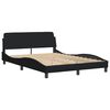 vidaXL Bed Frame with LED without Mattress "Hvar" Black 120x200 cm Fabric