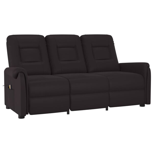 vidaXL Massagefåtölj 3-sits svart konstläder