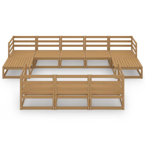 vidaXL Loungegrupp f&ouml;r tr&auml;dg&aring;rden 10 delar massiv furu