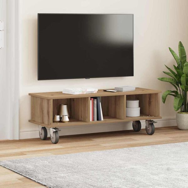vidaXL TV-b&auml;nk Artisan Ek 100 x 35 x 35 cm Konstruerat tr&auml;