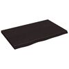 vidaXL B&auml;nkskiva badrum m&ouml;rkbrun 80x50x(2-4) cm behandlat massivt tr&auml;