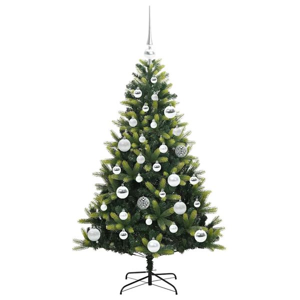 vidaXL Konstgjort Fällbart Julträd 150 LEDs Grön 120 cm PVC och PE