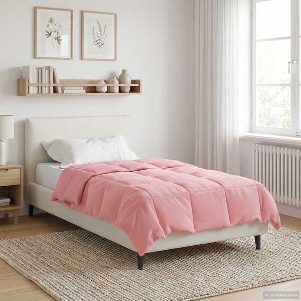 vidaXL Full &Aring;rs-Duvet Quiltad Rosa 135 x 200 cm Mikrofiber