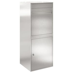 vidaXL Paketbox med lagring Silver 41 x 38 x 103 cm Rostfritt st&aring;l
