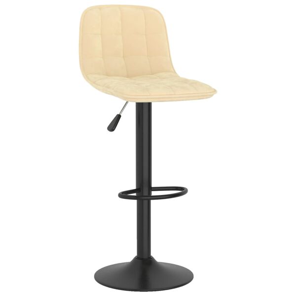 vidaXL Barstolar 2 st gräddvit sammet