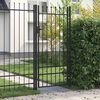 vidaXL Staketgrind BOXTEL enkeld&ouml;rr med spiktopp st&aring;l 1x2 m svart