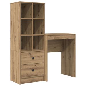 vidaXL Skrivbord Artisan Ek 105,5 x 34 x 127 cm 2 st